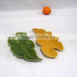 Hot Sale Hotel Using Ceramic Green Leaf Plates thumbnail-1