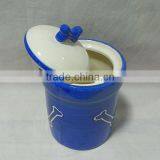 Column Shape Ceramic Dog Treat Jar thumbnail-1