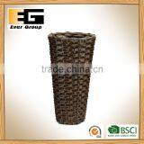 Cylindrical Brown Hand Woven Flowerpot With PVC Inner/Garden Basket thumbnail-1