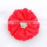 Handmade Chiffon Flower With Rhinestone for Kids Hair Accessories thumbnail-3