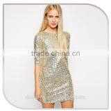 A SOS Mid Sleeve All Over Sequin New Fashion Elegant Christmas Party Dress thumbnail-3