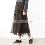 2016 Customized Manufacture Fashionable Wholesale Women's Plain Color Chiffon Double Layer Ladies Skirt thumbnail-3