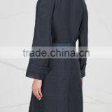 Wholesale Ladies Apparel Navy Houndstooth Linen and Silk Blend Coat(DQE0351C) thumbnail-2
