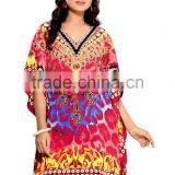 Canvas Crepe Printed Kaftan / Kaftan Dubai/moroccan Dress Kaftan for Sale thumbnail-4