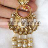 PEARL Dangler Gold Tone Dangler POLKI EARRINGS thumbnail-2