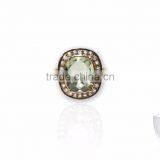 Sterling Silver Gemstone Ring With Green Amthyst thumbnail-1