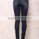 New Arrival High Rise Skinny Jeans For Women Dark Denim Faded Pants Fashion Slim Jeans thumbnail-4