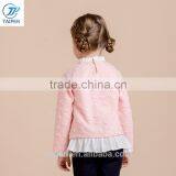 Girls Knitted t Jacquard t Shirt Whith Pleated Hem Kids Long Sleeve Pullover Clothing Wholesale thumbnail-4