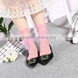 WS-4 Sexy Breathable Silk Heap Heap Soft Elasticity Black Fishnet Lace Flower Mesh Ankle Fashion Socks Summer Style thumbnail-4