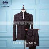 Daynoliao 2016 Latest Men Dress Business Suits Blue Vertical Stripe 3 Pieces Design Men Suits for Wedding