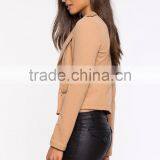 Latest Notched Collar Asymmetric Zip Woman Jacket Fashion Women Coats thumbnail-4