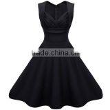 Walson Women Retro Popular Party Dresses Lady Tube Short V-neck Mini Casual Clothing Pinup Hip Hop Vintage Dress thumbnail-3