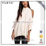 New Design Blouse Casual Tops Chiffon Sexy Women off Shoulder Shirt thumbnail-3