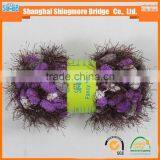 China Textile Factory Direct Wholesale 100% Polyester Spun Dyed Yarn Hand Knitting Velvet Twist Feather Yarn in Low Price thumbnail-1