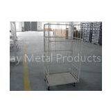 Industrial Four Wheel Steel Rolling Carts Logistics Foldable Storage Steel Trolley
