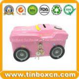 Saving Tin Box, Metal Tin Money Box,Tin Coin Bank,Tin With Lock thumbnail-2