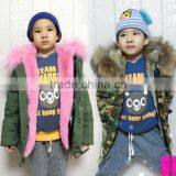 Parka Kids Wear 2015 Coat Jackets For Children Clothing Factory Girls' Faux Fur-Lined Army Coat Kid Clothes Fur Coat thumbnail-1