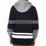Modern Design High Quality Custom Contrasted Three-colors Men Hoodies Colorblocked Black Pullover Hoodies thumbnail-2