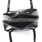 Women Fashionable Small Black Printed Vinyl Handbag thumbnail-6