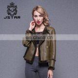 2017 Best New Design Lady Overcoat Women Lamb Leather Jacket thumbnail-1