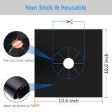 Gas Stove Mat Glass Top Stove Covers Protector Mat Black Silver 10.6*10.6Inch thumbnail-5
