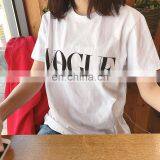 Explosive European and American Women's Vogue Letter Printing Loose Short-sleeved T-shirt Blouse thumbnail-3