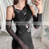 LAITE D2183 New Design Autumn&winter Women Fashion V-neck Hollowing Out Casual Dresses See Through Sexy Dress thumbnail-4