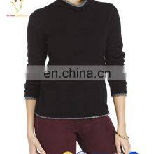 Пуловер из мериновой шерсти с воротником-воротком для женщин thumbnail-4