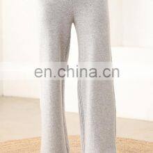 Women Wide Leg Plain Knit Loose Stright Trousers Casual Wool Pants thumbnail-5