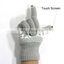 Cute Touch Screen Winter Gloves Custom Logo Smartphone Touch Gloves Knitted Jacquard Touchscreen Gloves For Texting Running thumbnail-2