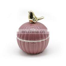 Wholesale Striped Round Jewelry Box Christmas Glazed Ceramic Ornaments for Sublimation thumbnail-3