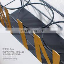 Wine Glasses Holder Storage Wall Mount Metal Wine Rack Wall Mounted Shelf thumbnail-5