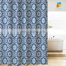 Latest Design Blue Tile Collection Peva Shower Curtain thumbnail-2
