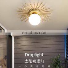 Sun Round Glass LED Ceiling Lamp for Bedroom Surface Mounted Round Modern Indoor Ceiling Light thumbnail-5