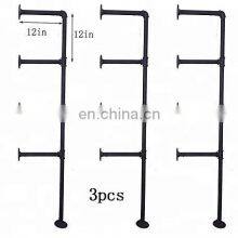 Industrial Retro Wall Mount Iron Shelf Hung Bracket Diy Storage Shelving Pipe Bookshelf thumbnail-1