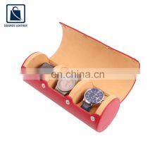 Elegant Design Matching Stitching Button Closure Unisex Genuine Leather Watch Box thumbnail-5