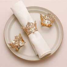 Banquet Table Decoration Luxury Napkin Rings Crown Designed Napkin Buckle thumbnail-4