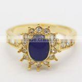 2014 Latest Design Gold Ring With Blue Diamond thumbnail-1