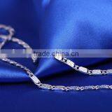 Fashion Jewelry Rhodium Plated Cheap Simple Design Chain Necklace thumbnail-5