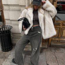 2025 Autumn Winter Fashionable Faux Fur Coat With Lapel Collar for Women – Wholesale Manufacturer thumbnail-5