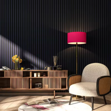 3D Wood and MDF Fluted Black Oak Modern Eco-Friendly Acoustic Slat Wall Panel for Living Room & Bedroom thumbnail-3