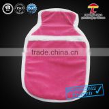 2000ml faux fur hot water bag with cover pink back pocket