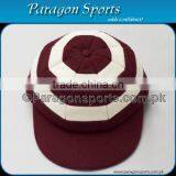 Maroon Woolen Cricket Cap Baseball Cap With White Stripe thumbnail-1