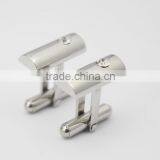CZ Crystal Stone Stainless Steel Cufflinks For Men's Shirts thumbnail-3