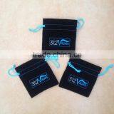 Custom Printed Logo Soft GREY Velvet Jewerly Packing Pouch High Quality Fabric Quality Choice thumbnail-2