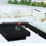 All-purpose sectional outdoor patio 9 seat sofa and dining combo set with ottoman rattan furniture B016