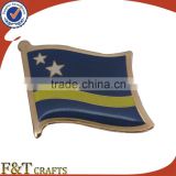 Hot sales soft enamel flag logo brass flag badge/badge pin