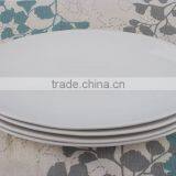 Ceramic Decorate Dinner Plate With Custom Design Oval White Dinner Plate