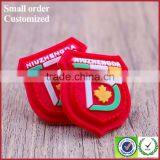 Private Indonesia Red Shield Shape Pvc Label for Suitcase Flannel Shirt thumbnail-2