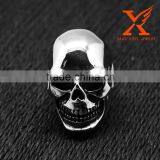 In Stock Hot Sale Item Mens Style Wholesale Stainless Steel Punk Smooth Middle Knuckle Paver Higt Polishing Skull Rings